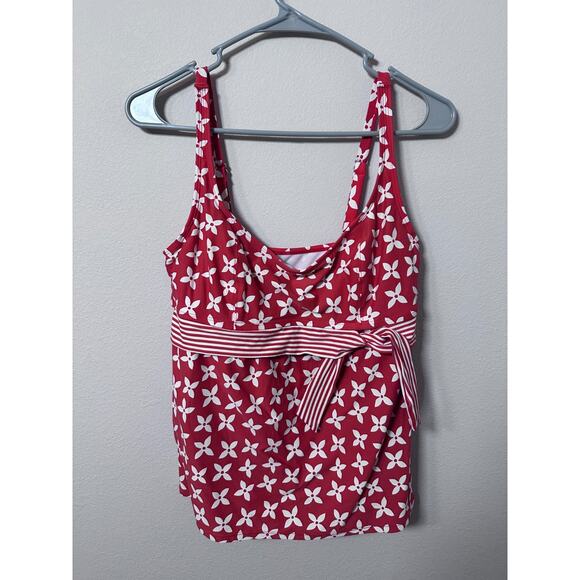 Beach House Other - Beach house size 10 red orange with white tie tankini bathing suit